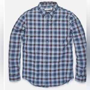 OUTERKNOWN Men’s Highline Long Sleeve Blue Plaid Shirt Sz S